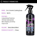 3 in 1 Car Ceramic Liquid Coating Spray Nano Crystal Hydrophobic Layer Polishing Agent High Gloss Paint Protection Wax Car Care MasCar