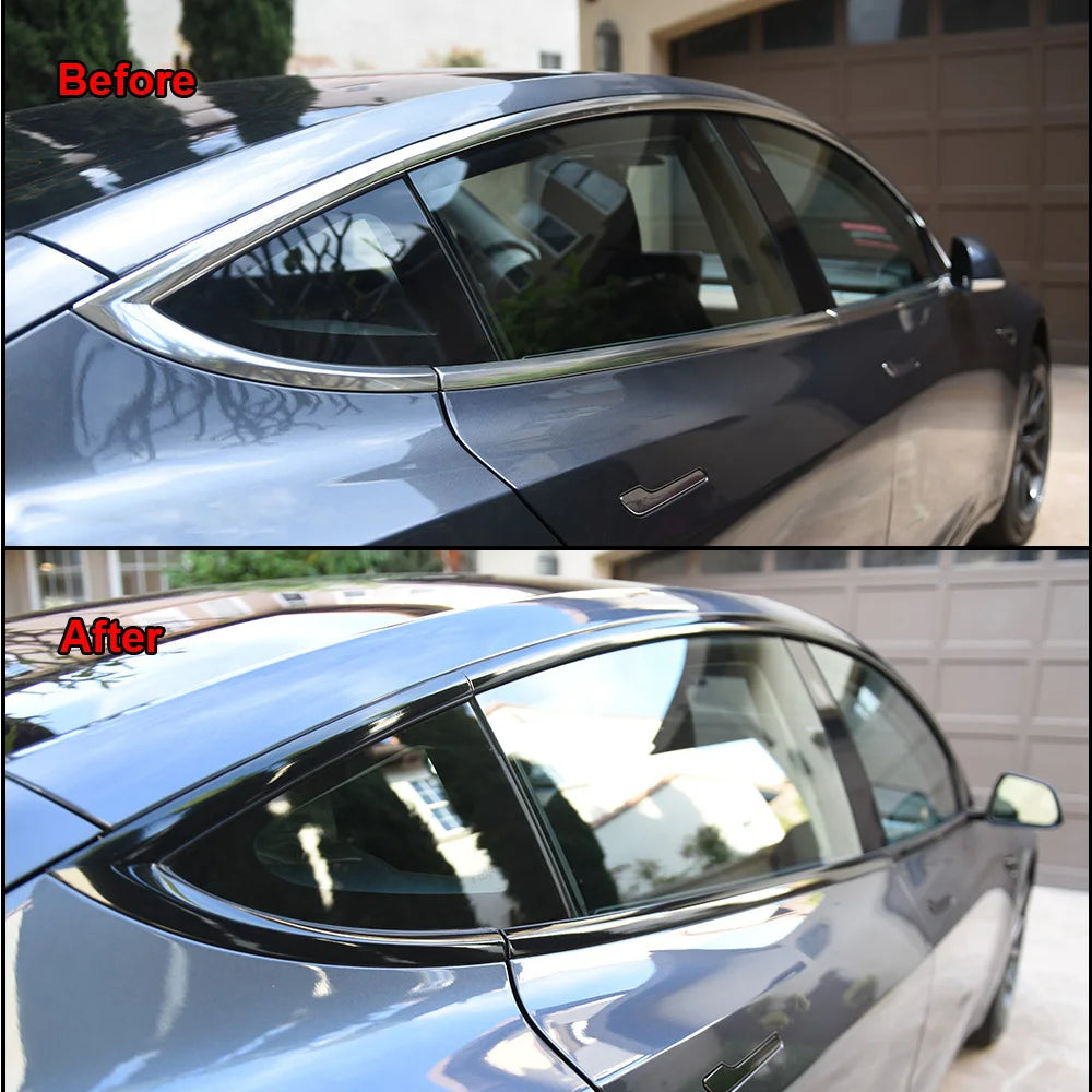 3/5/7/10CM Glossy Black Vinyl Stripes Chrome Delete Vinyl Window Trim Film For Car Interior Hood Roof Pillar MasCar