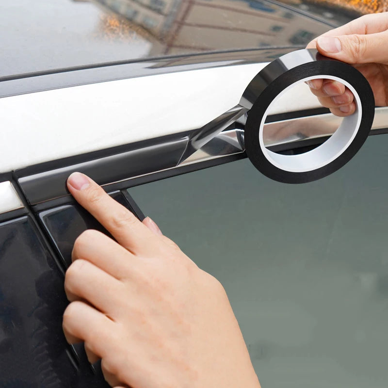Car -modified color film, High brightness black carbon fibrous PET car interior and exterior sticker, body mid -net modification MasCar