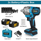 Gisam 1200N.M Torque Brushless Electric Impact Wrench 1/2 inch Cordless Wrench Screwdriver Power Tool For Makita 18V Battery Pin MasCar