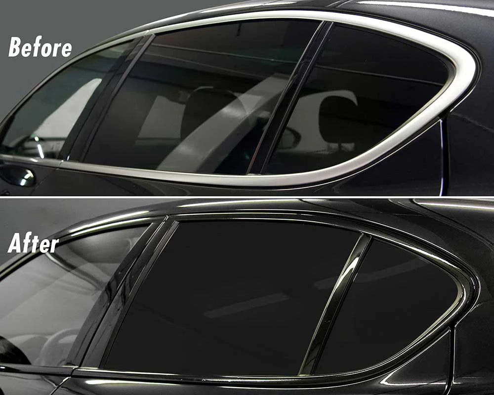 3/5/7/10CM Glossy Black Vinyl Stripes Chrome Delete Vinyl Window Trim Film For Car Interior Hood Roof Pillar MasCar