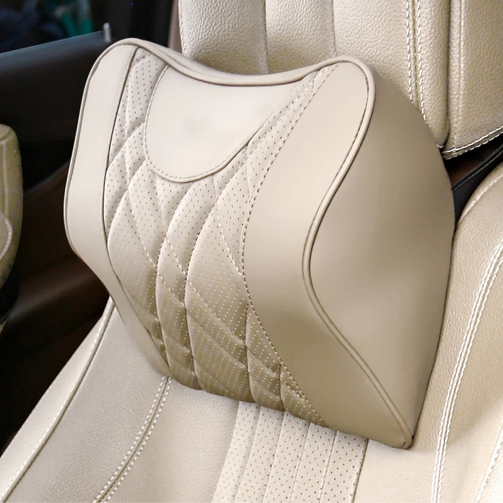 COUSSIN REPOSE NUQUE AUTO – Confort mémoire de forme et design cuir respirant MasCar