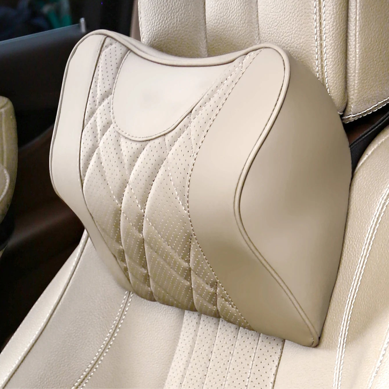 COUSSIN REPOSE NUQUE AUTO – Confort mémoire de forme et design cuir respirant MasCar