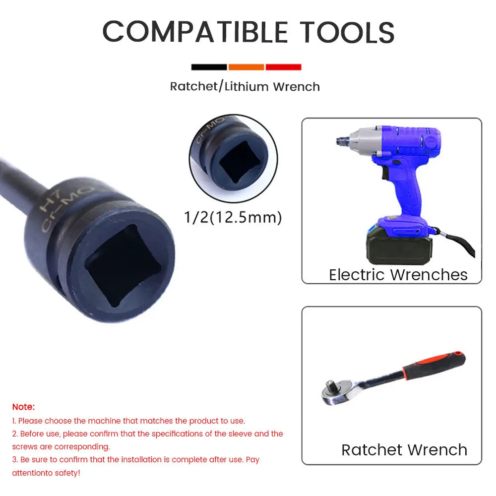 LeeKooLuu 10pcs 1/2 Inch Drive Impact Torx Star Bit Socket Sets Socket Bits Set Metal Hand Tools For 1/2 Inch Square Head Wrench MasCar