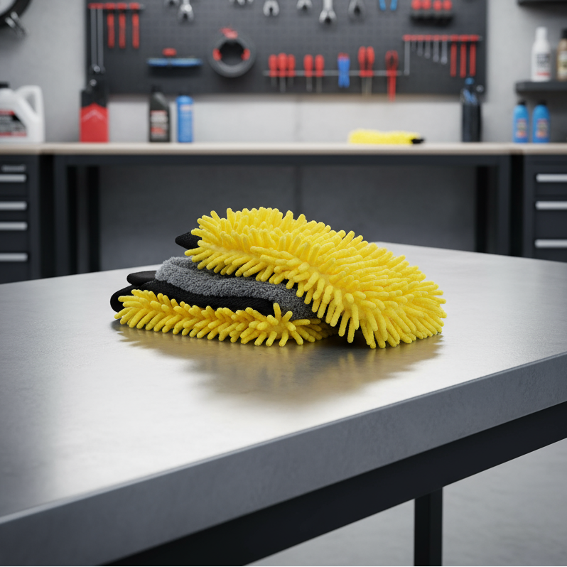 Chenille Car Wash Gloves Microfiber Wipe Car Sponge Scratch Free Car Wash Cleaning Coral Velvet Double-Sided Car Cleaning Tool MasCar