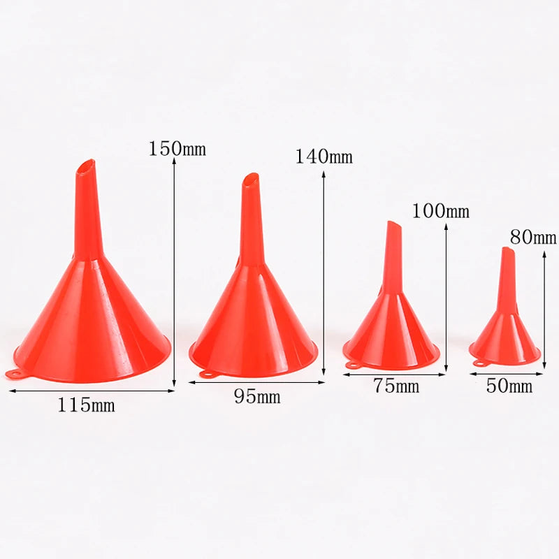 4pcs Car Plastic Funnels Refueling Funnels Tools Oil Filling Equipment Car Motorcycle Refuel Filling Small Funnel MasCar