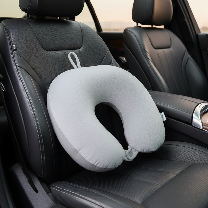 1PC Car Neck Pillow Soft Travel Pillow with Foam Particles for Comfort on Airplanes Cars and Home Office Use Stuffed Toy MasCar