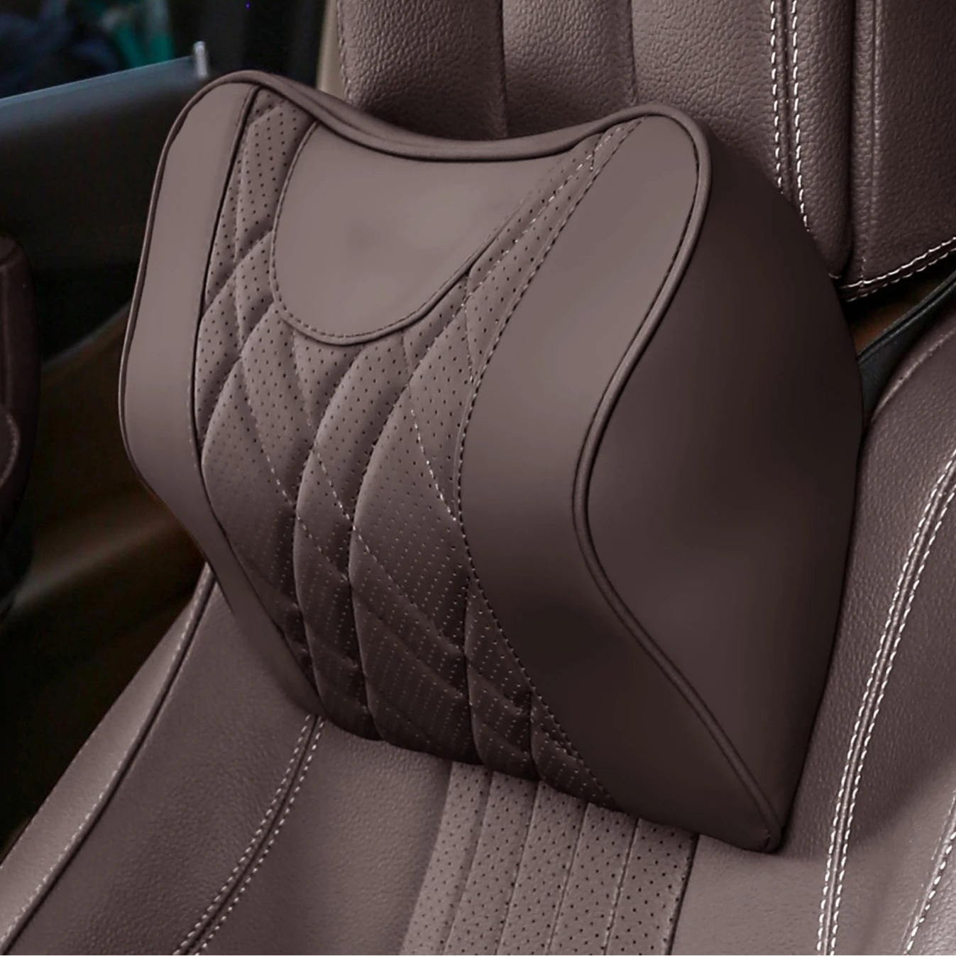 COUSSIN REPOSE NUQUE AUTO – Confort mémoire de forme et design cuir respirant MasCar