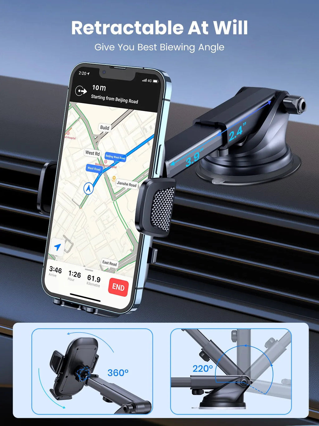 TOPK Car Phone Holder Gravity Stand for iPhone Xiaomi Samsung Car Mobile Support for Dashboard Windshield Air Vent Phone Mount MasCar