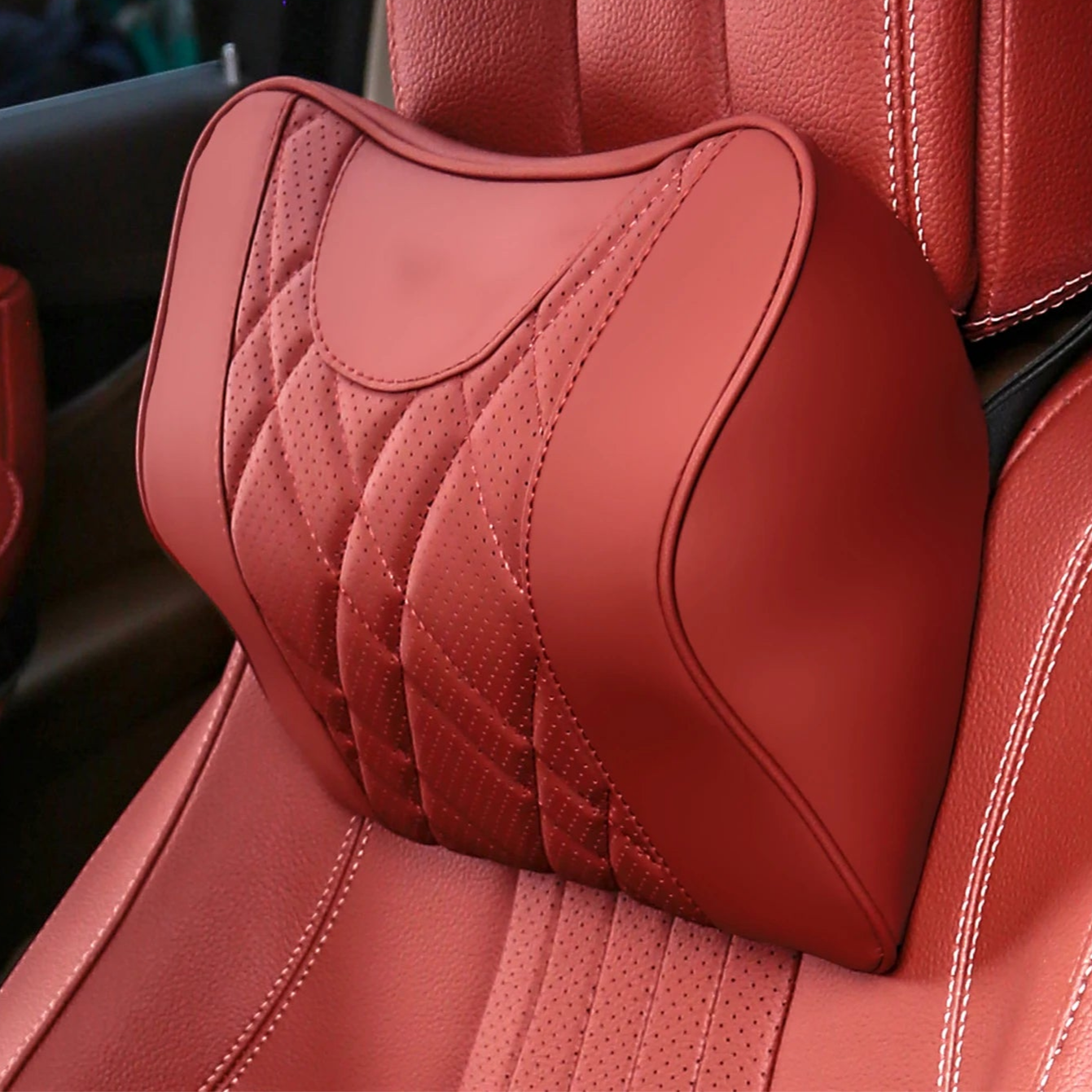 COUSSIN REPOSE NUQUE AUTO – Confort mémoire de forme et design cuir respirant MasCar