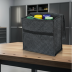 1pc Car Storage Felt Box For Dark Gray Anti Slip Storage Tools Towels Car Accessories Universal Foldable High-Quality Felt Box MasCar