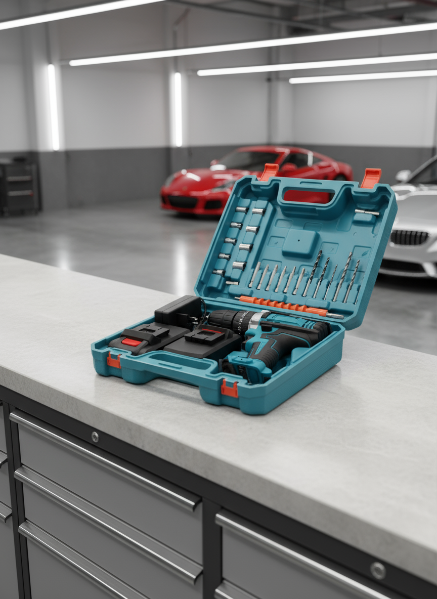 PERCEUSE-VISSEUSE SANS FIL 21V – Avec fonction percussion et 2 batteries MasCar