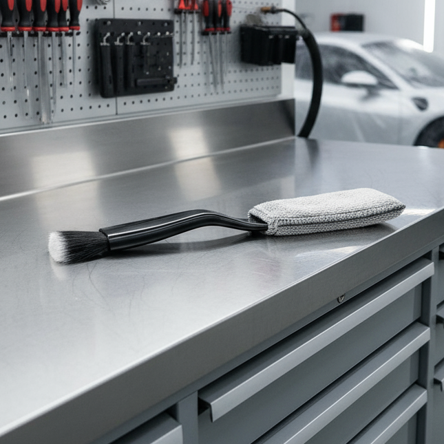 BROSSE DE NETTOYAGE DOUBLE EMBOUT – Spéciale aérations et intérieur auto MasCar